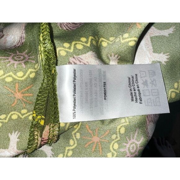 ModCloth 6 green hedgehog critter novelty button up dress fit flare vintage look - Picture 8 of 9